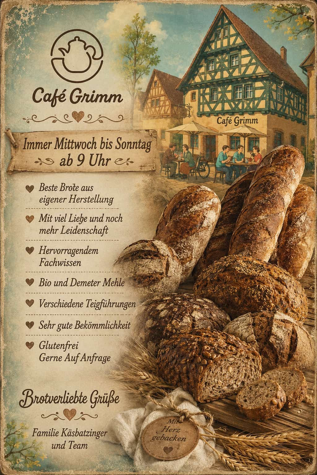Brotmanufaktur und Café Grimm Weihnachtsöffnungszeiten